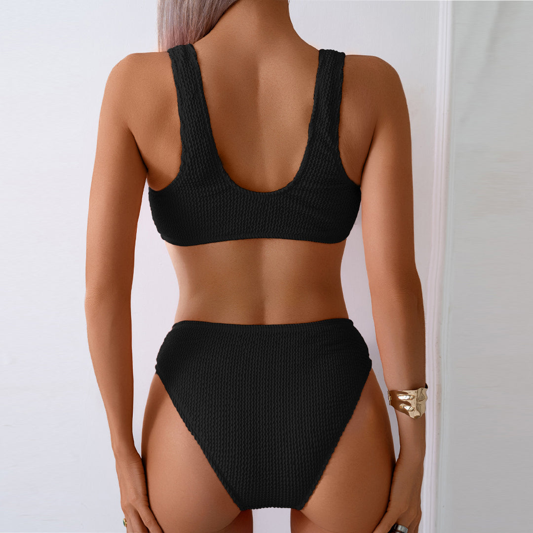Dame Struktureret Bikini med moderne Knoten-detail Skovae
