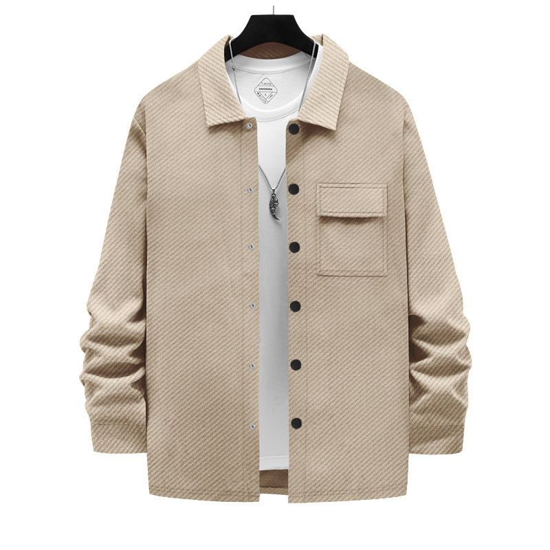 Herrer afslappet button-down skjortejakke med brystlomme og struktureret design Stilla