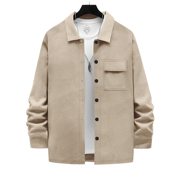 Herrer afslappet button-down skjortejakke med brystlomme og struktureret design Stilla