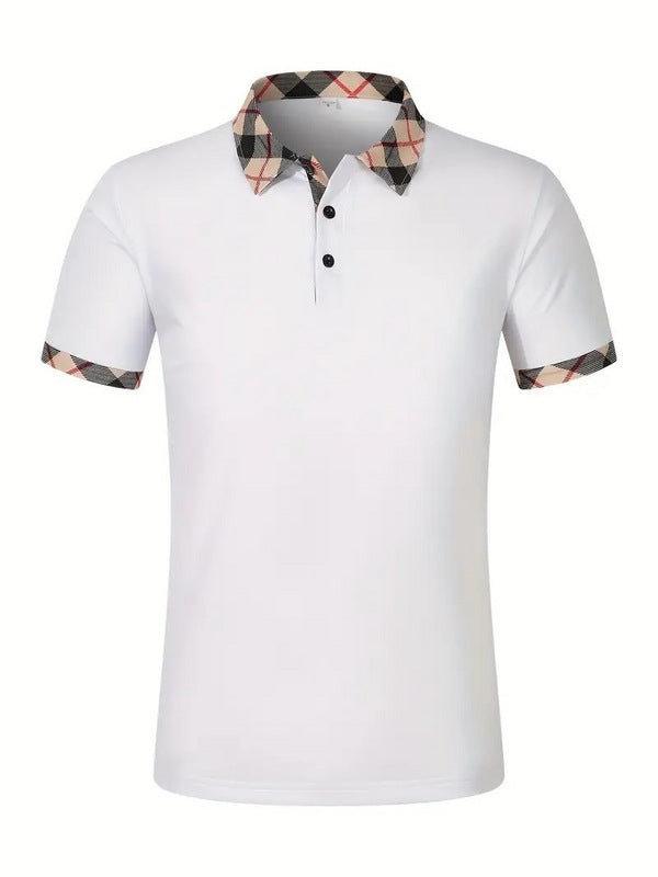 Herrer polo shirt med kontrastfarvet krave og moderne mønster Stilla
