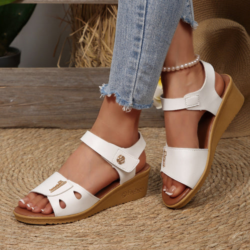 Dame Wedge-sandaler med moderigtigt huldetalje og anatomisk fodseng Stilla