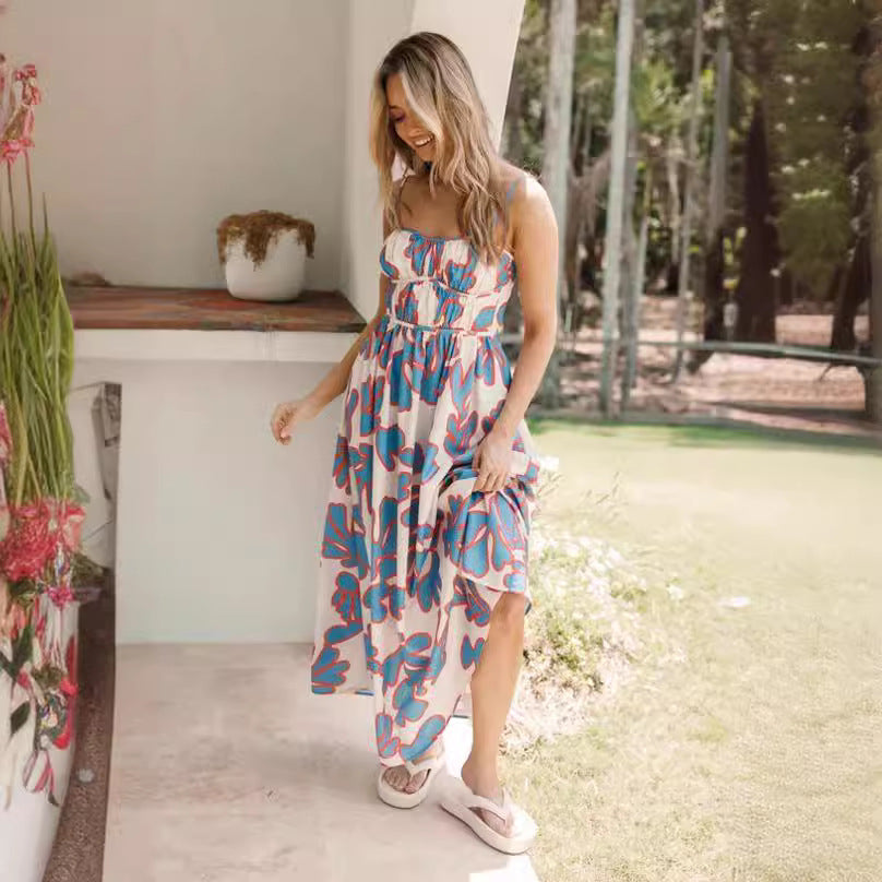 Dame Flydende Floral Maxi Kjole Stilla