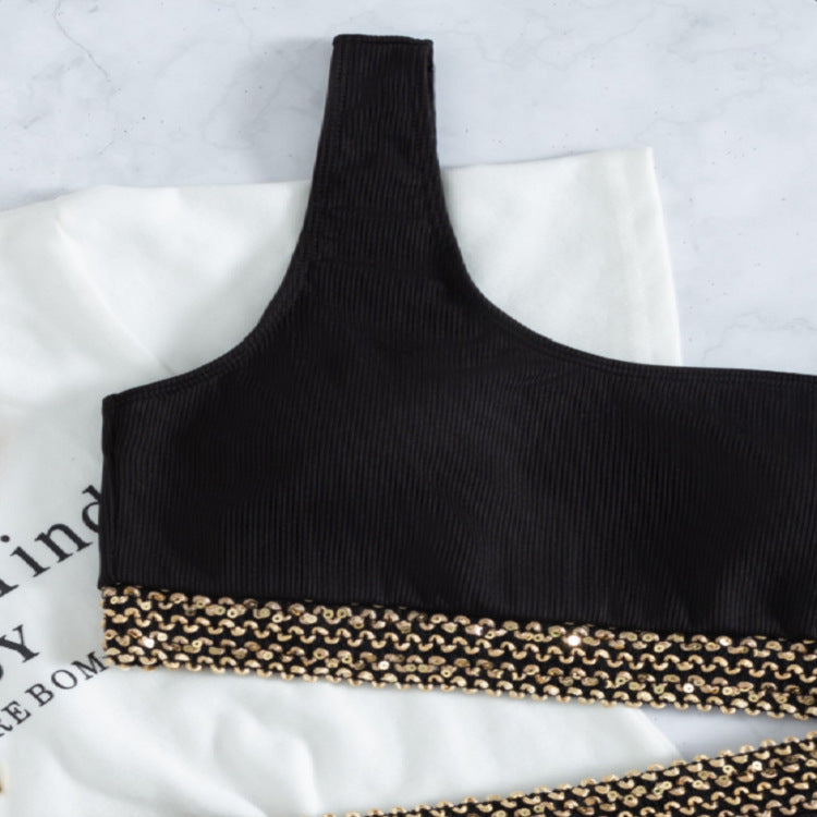 Dame bikini-sæt med asymmetrisk top og dekorative kædeaccents Stilla