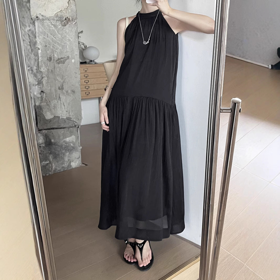 Dame Maxikjole med elegant snit og rygfri design Stilla