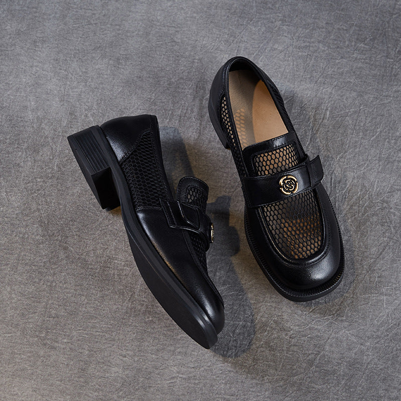 Dame Elegante Mesh-detaljer Slippers med Dekorativ Strop Stilla
