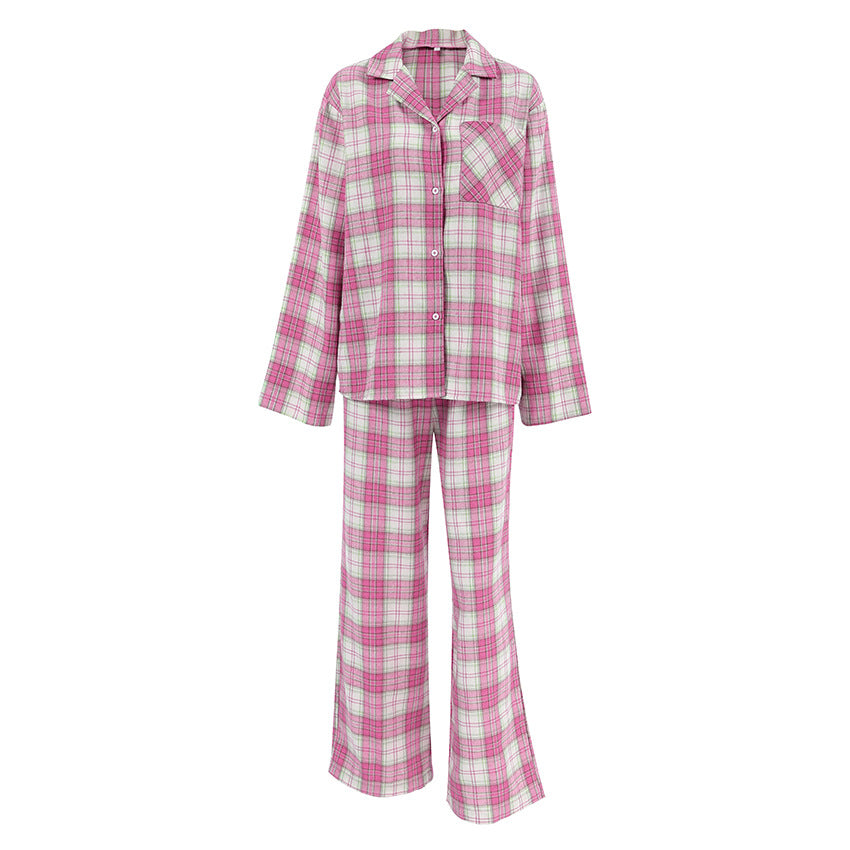 Dame pyjamasæt med ternet design og behagelig pasform Stilla