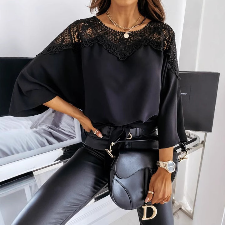 Dame Elegant Spids Bluse Stilla