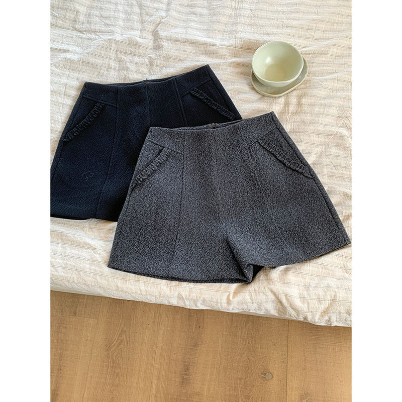 Dame elegante shorts med raffinerede flæse detaljer Stilla