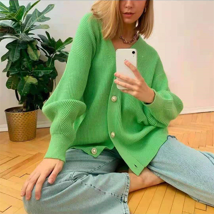 Femme Relaxed Fit Button-Up Cardigan Stilla