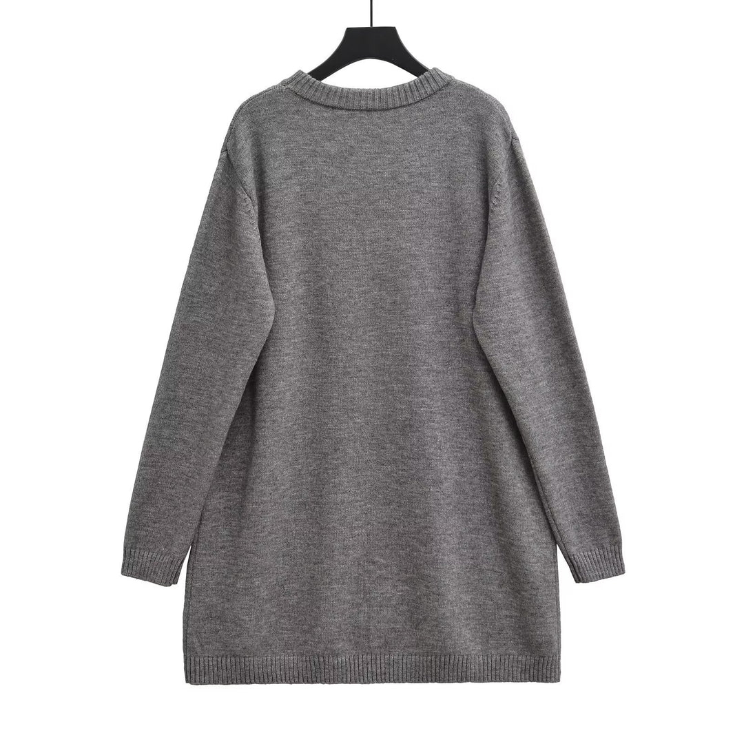 Femme Cozy Oversized Strikpullover Kjole Stilla