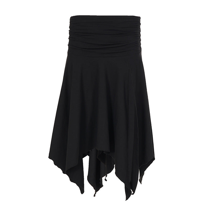 Damen asymmetrischer Wickelrock mit Rüschendetails Skovae