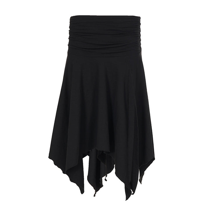Damen asymmetrischer Wickelrock mit Rüschendetails Skovae