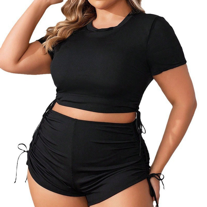 Damer Sportsligt Crop-Top og Shorts Sæt Skovae