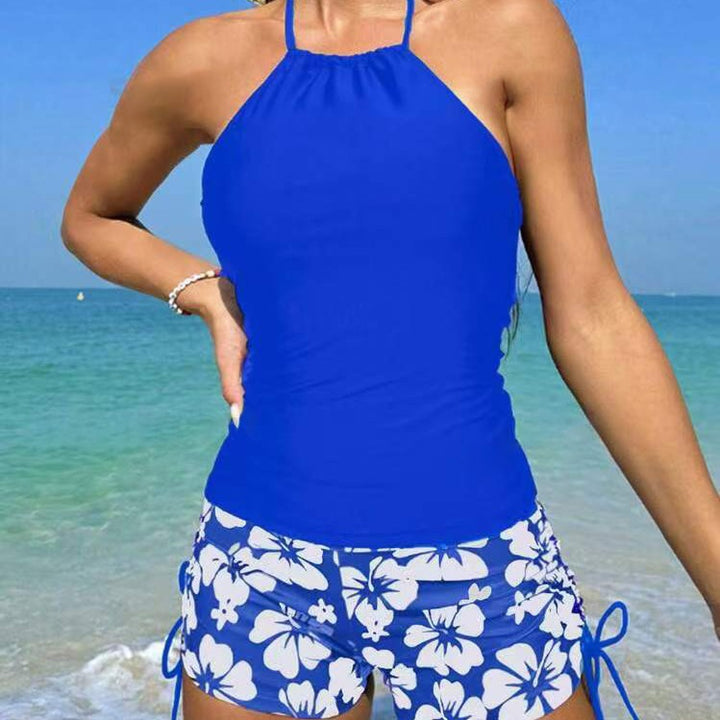Dame Sporty Tankini-sæt med justerbare stropper og blomsterprint Stilla