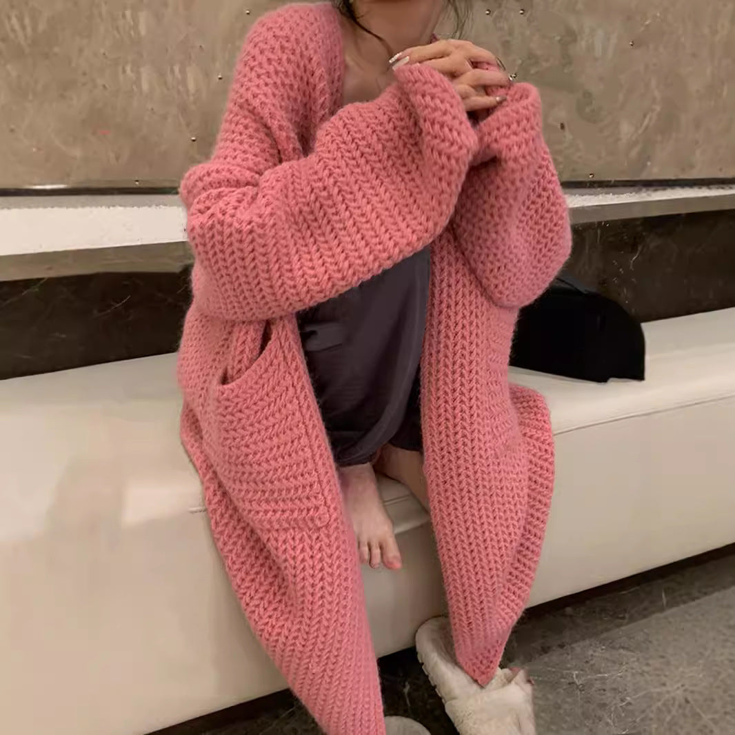 Femme Chunky Strik Åben Front-Cardigan Stilla