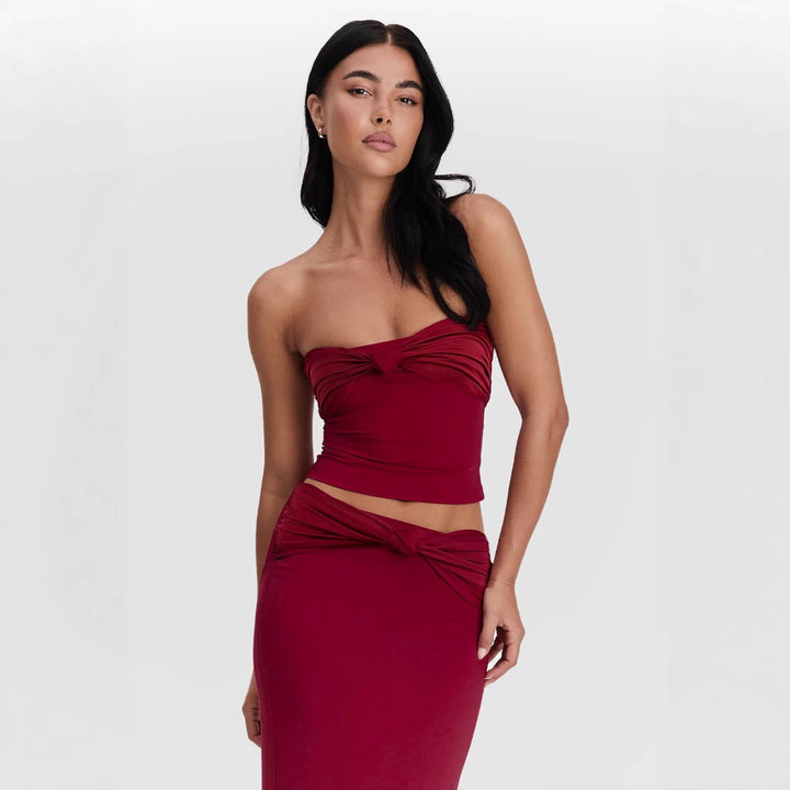 Dame Crop Top og Nederdel Sæt Skovae