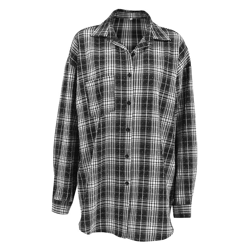 Dame Oversized Ternet Bluse med praktiske Knapdetaljer Stilla