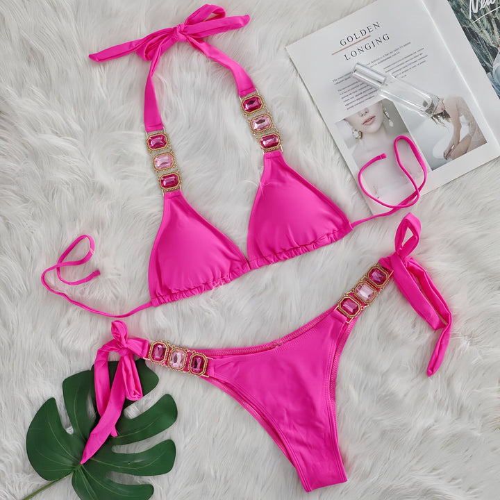Dame Ornate Triangle Bikini Sæt Stilla