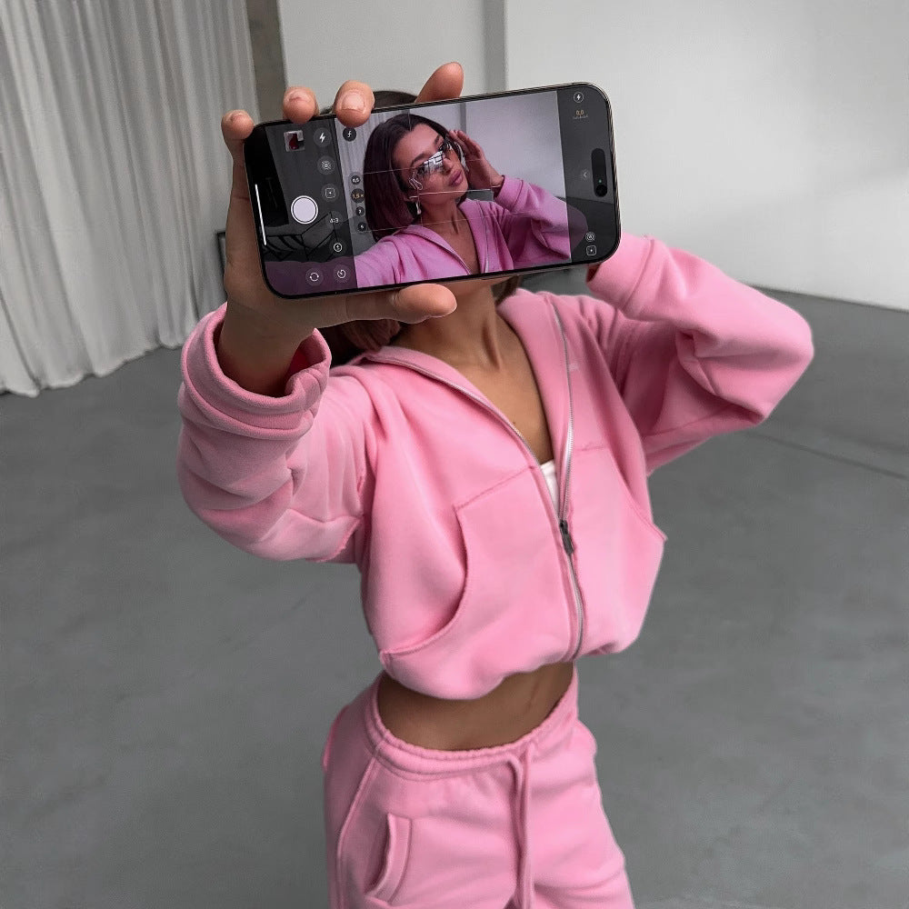 Women's comfortable oversized hoodie and loose jogger pants set Skovae