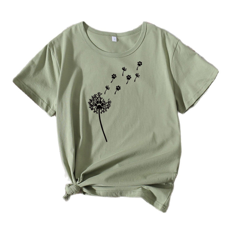 Kvinder kunstnerisk mælkebøtte grafik T-shirt Stilla