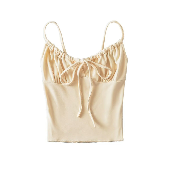 Dame Crop-top med charmerende knude-design og elastisk materiale Stilla