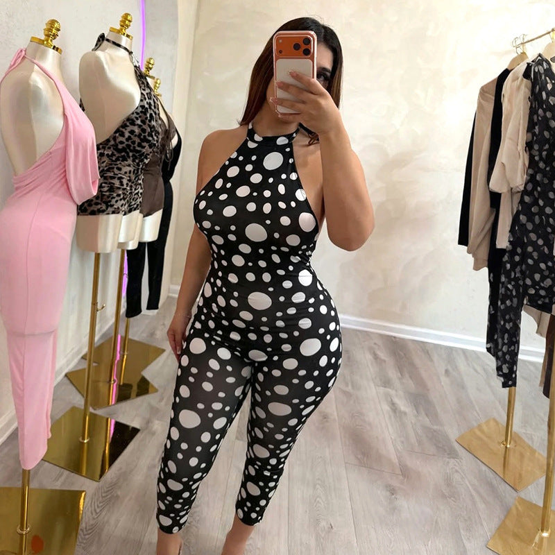 Dame Elegant bodysuit med prikker og dyb rygparti Skovae