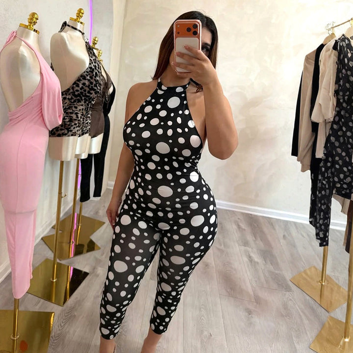 Dame Elegant bodysuit med prikker og dyb rygparti Skovae
