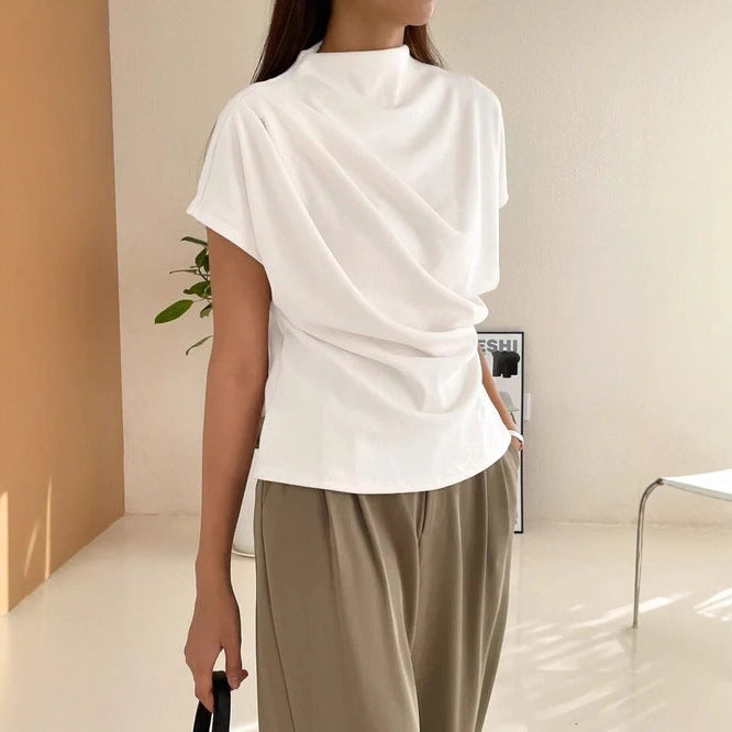 Dame Elegant og afslappet top med draperet design Skovae
