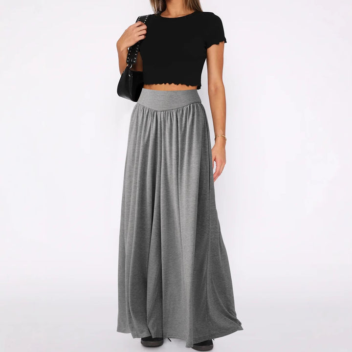 Dame Elegant og luftig Maxiskørt med elastisk talje Stilla