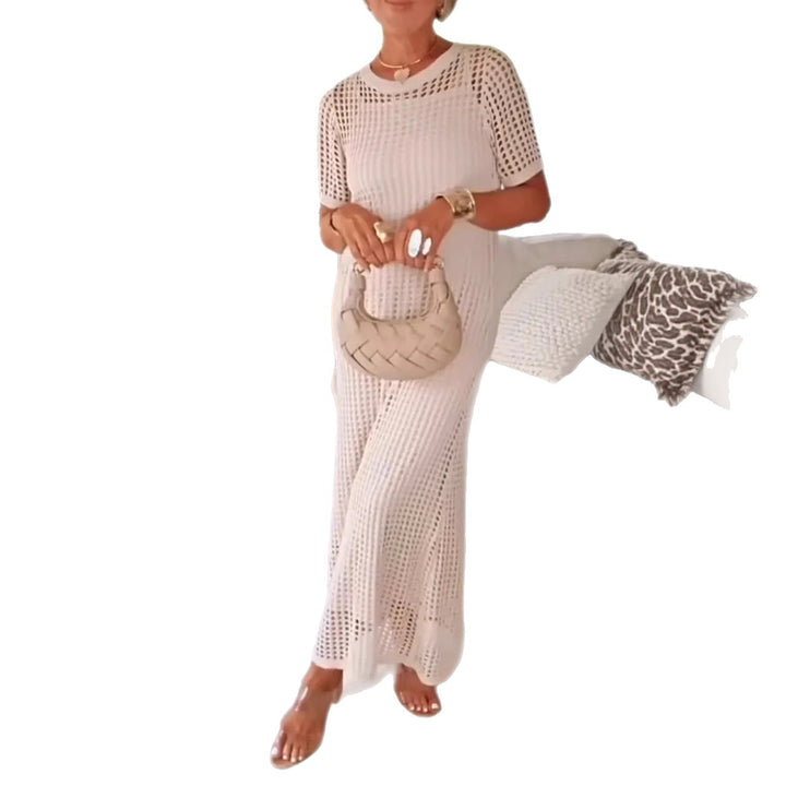Dame Breezy Åben-Strik Maxi Kjole Stilla