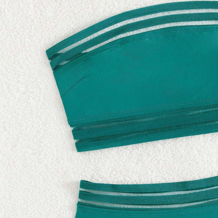 Dame Off-Shoulder Bikini-Sæt med høj talje Skovae