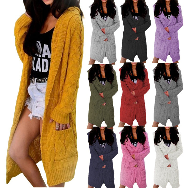 Kvindernes chunky strik cardigan med lommer og blødt materiale Stilla