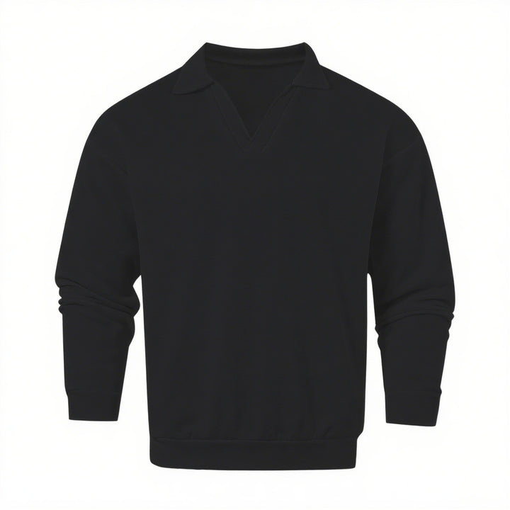 Unisex nan locker skåret V-hals sweatshirt med skjortekrage i bomuldsfleece Skovae