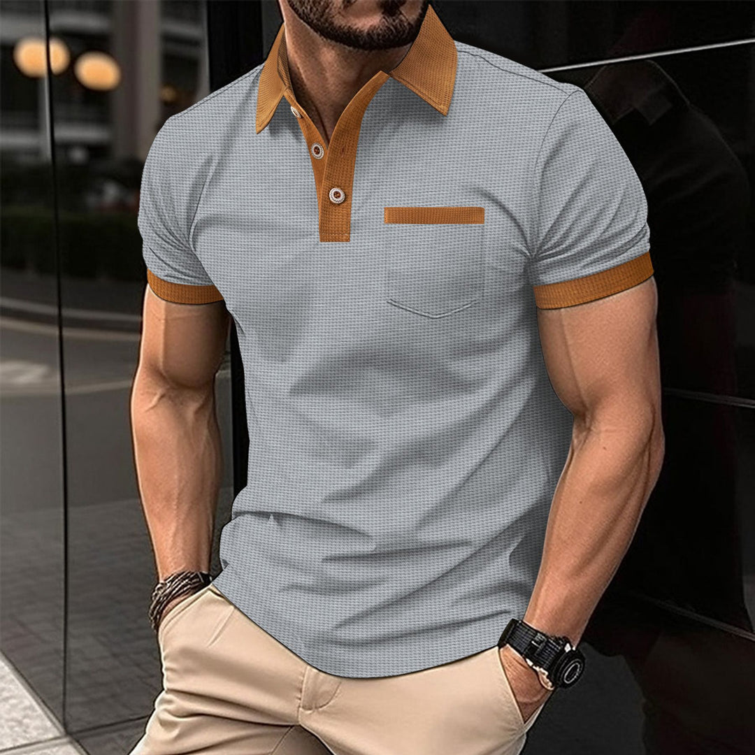 Herrer Poloshirt med moderne kontrastkrave og funktionel brystlomme Stilla