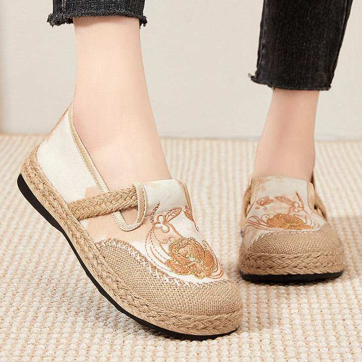 Dame espadrillos med blomsterdesign og polstret sål Stilla