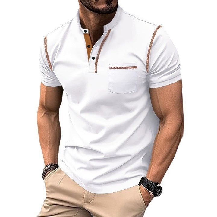 Herren poloshirt med moderne krave og praktiske knapdetaljer Stilla