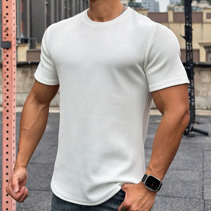 Herrer muskelshirt med struktureret overflade Stilla