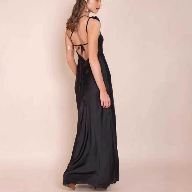 Femme One-Shoulder Satin Aftenkjole Stilla