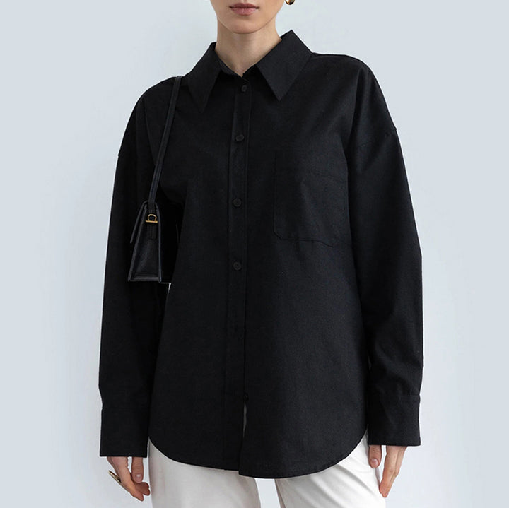 Dame Elegant og behagelig skjorte bluse med moderne snit og brystlomme Stilla