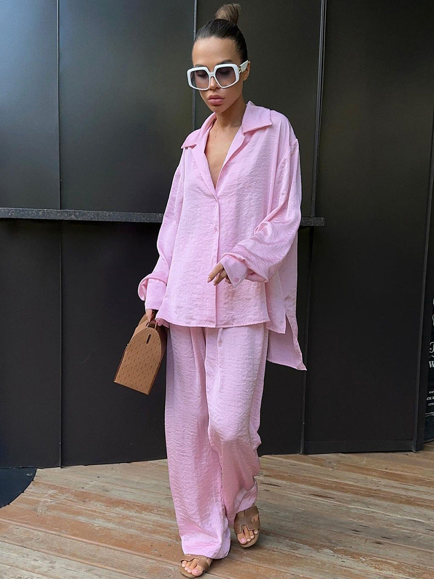 Dame afslappet loungewear-sæt med løs pasform og elegant look Stilla