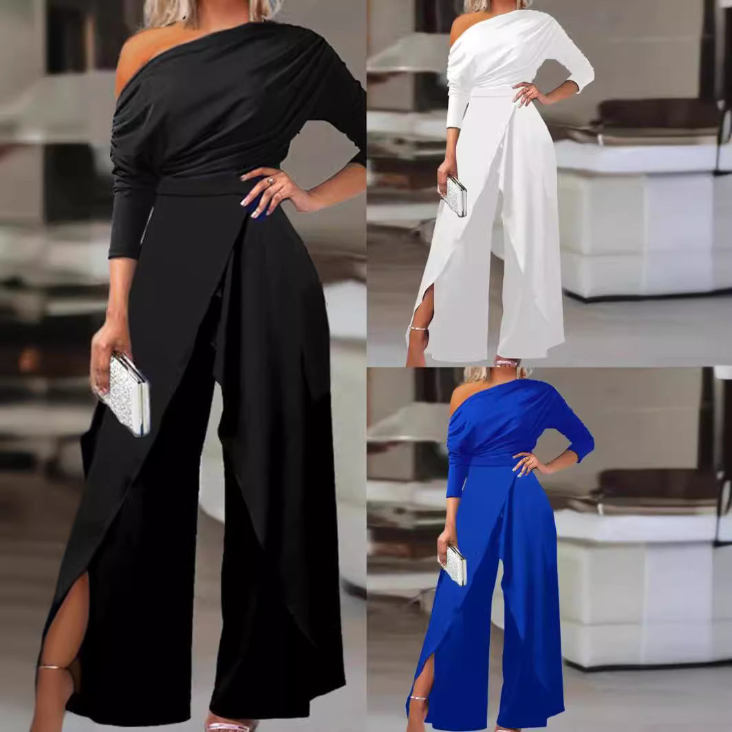 Dame onepiece med elegant asymmetrisk skæring Stilla