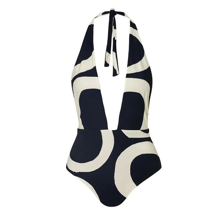 Dame bikiniset med asymmetrisk top og elegant omslagsskjørt Skovae