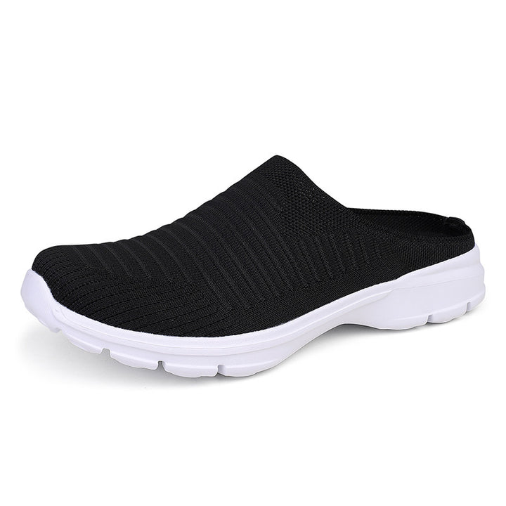 Dame nan strikket slip-on klogs med stødabsorberende EVA-mellemsål og ergonomisk hæl støtte Skovae