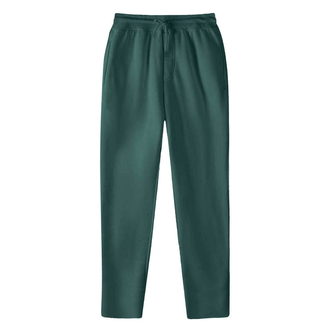 Herrer nan lige Sweatpants lavet af meleret bomuldsblanding med elastisk linning snoretræk og sidelommer Skovae