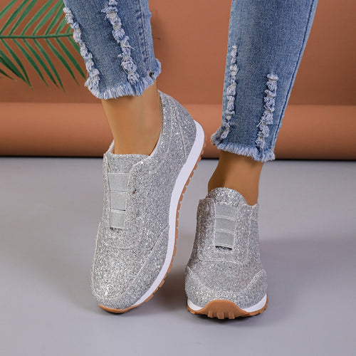 Dame Glitrende Slip-On Sneakers Stilla