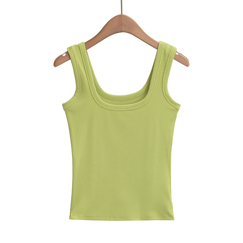 Dame hverdag tanktop med blødt materiale og moderne U-udskæring Stilla
