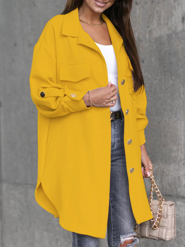 Kvinders Oversized Skjortejakke med Praktiske Lommer og Fashionabel Snit Stilla