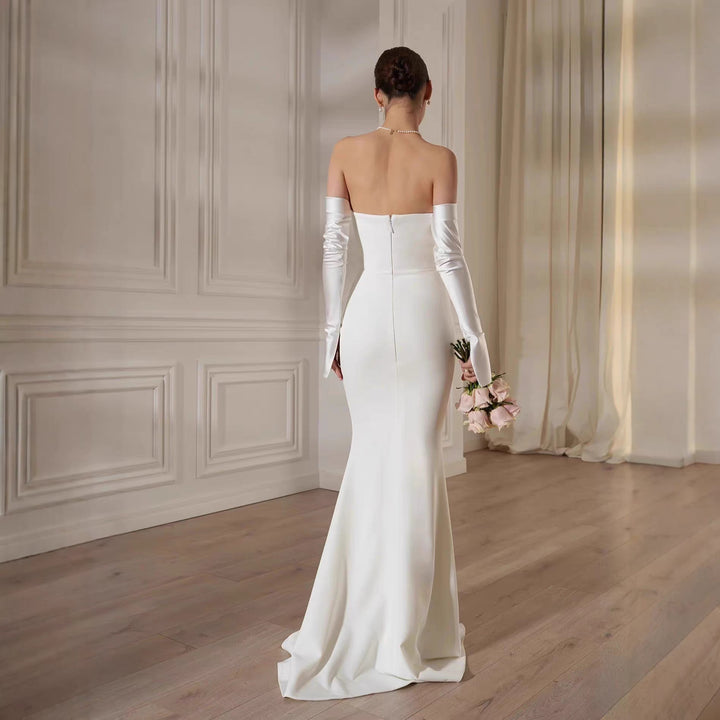 Dame Elegant Havfrue-Kjole med off-shoulder Design og lange ærmer Skovae