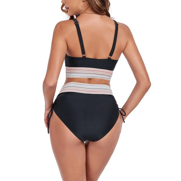 Dame Højt skåret Bikini-sæt med fashionable bindebånd og elegance snit Stilla