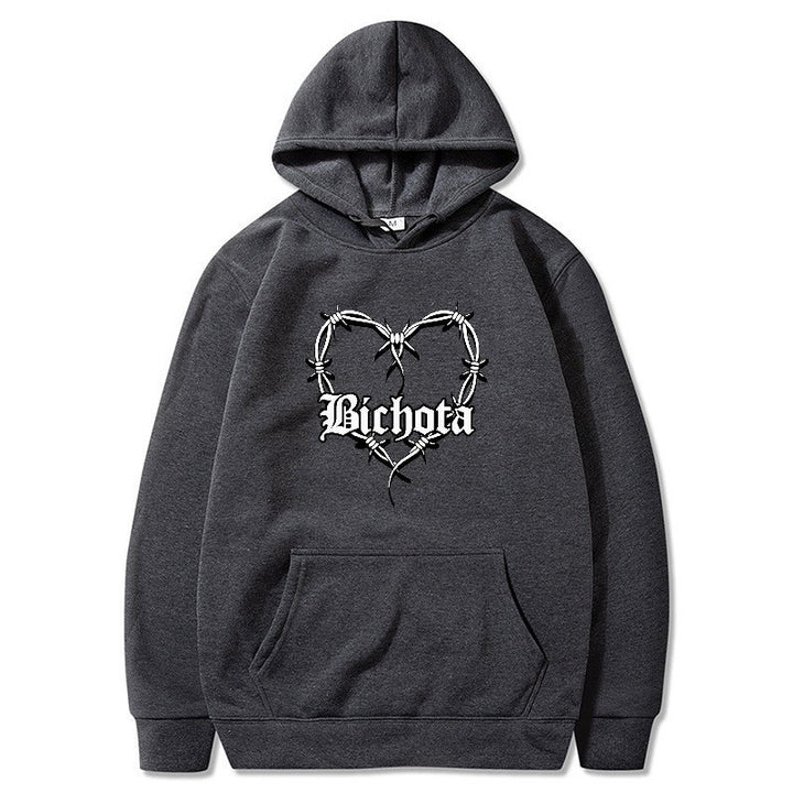 Kvinders hoodie med unikt hjerte design og broderet skrift Skovae
